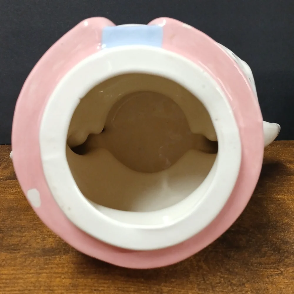 Vintage Ceramic Bunny Rabbit Holding Cookie - Cookie Jar
